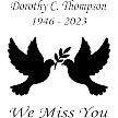 Square Dove Memorial Decal - Black 