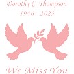 Square Dove Memorial Decal - Pink 