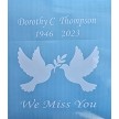 Square Dove Memorial Decal - White 