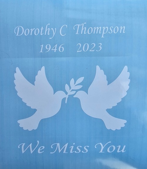 Square Dove Memorial Decal - White 