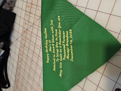 Quilt label - Font Courgette 