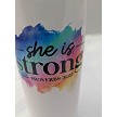 She Is Strong White Stainless Steel 20 oz Tumbler - Single Imprint, SIS-01 